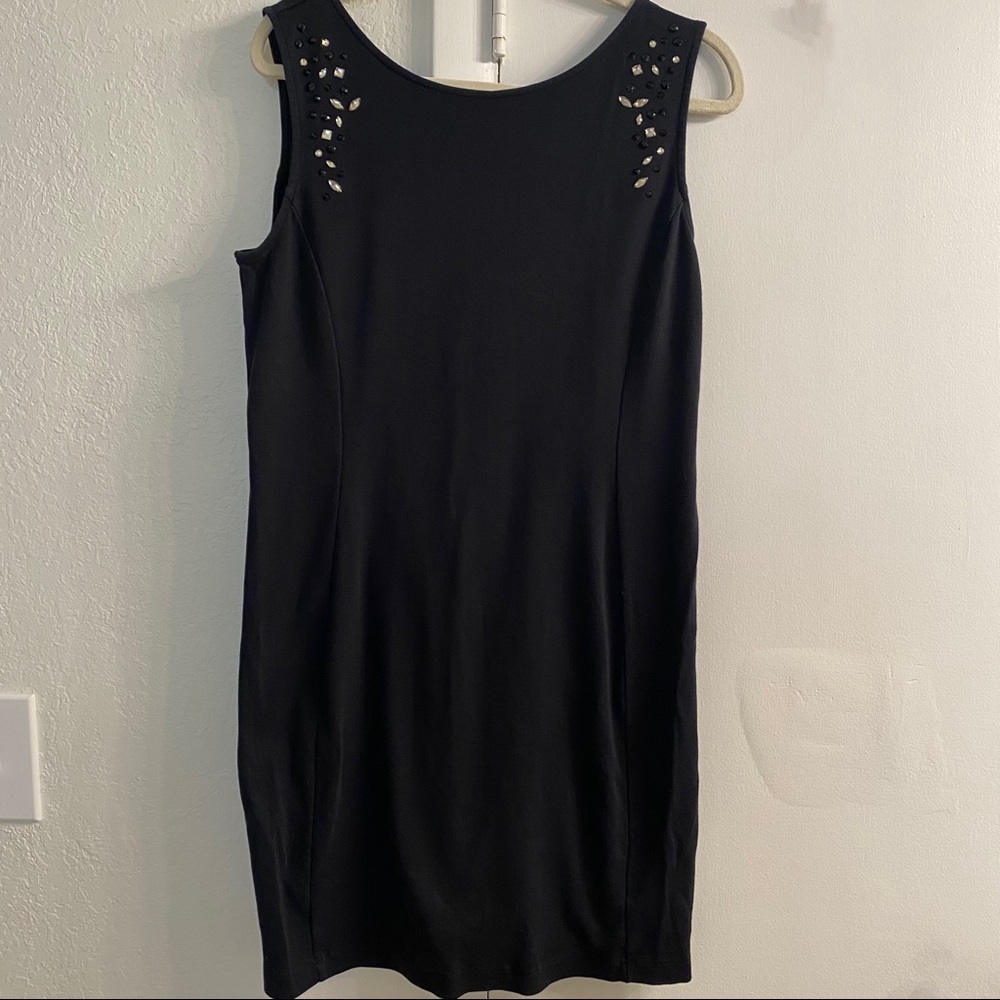 New York & Company Black Dress with Jeweled Accents Size XL - Picture 1 of 8
